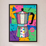 Stovetop Moka Pot with Memphis Patterning