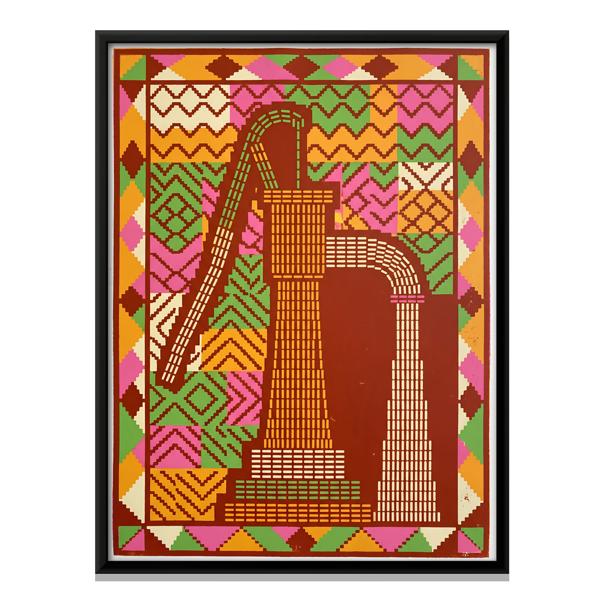 Village Hand Pump - framed canvas print, front view