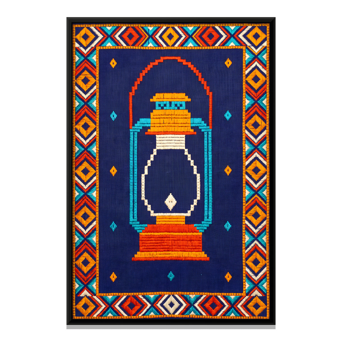 Hurricane Lantern - framed canvas print, front view