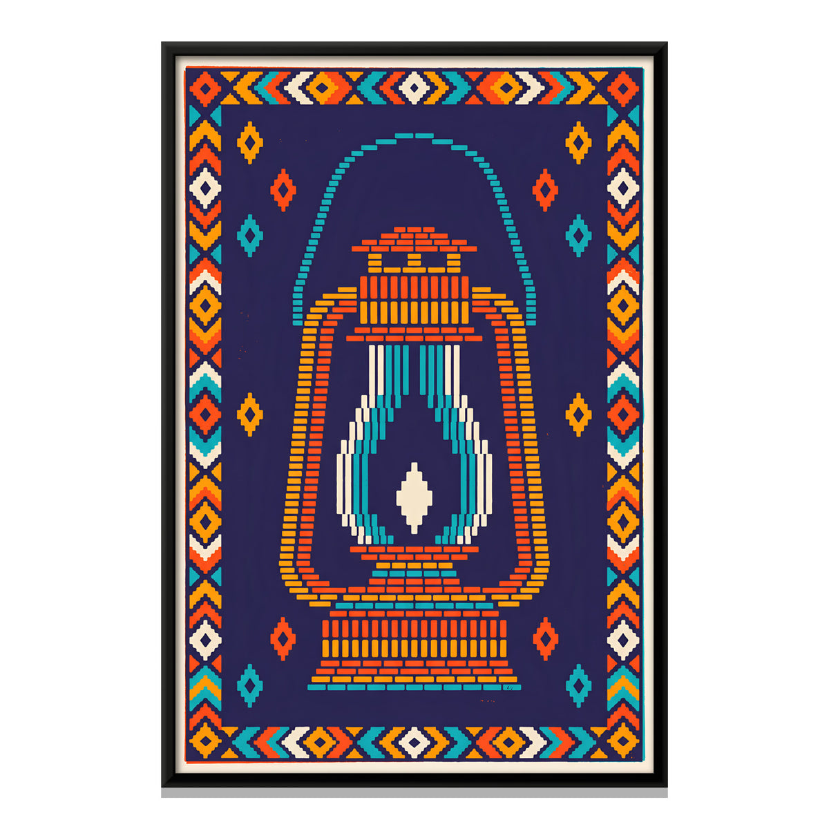Hurricane Lantern - framed canvas print, front view