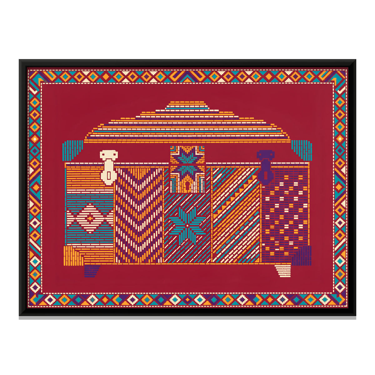 Storage Trunk - framed canvas print, front view