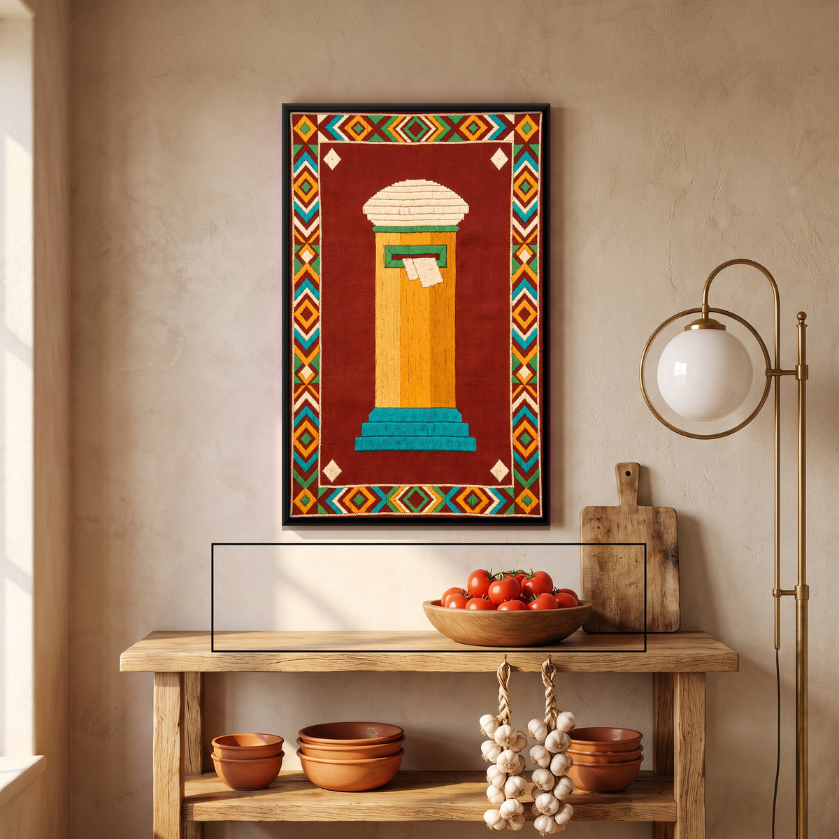 Pillar Post Box - canvas art shown in a second room setting
