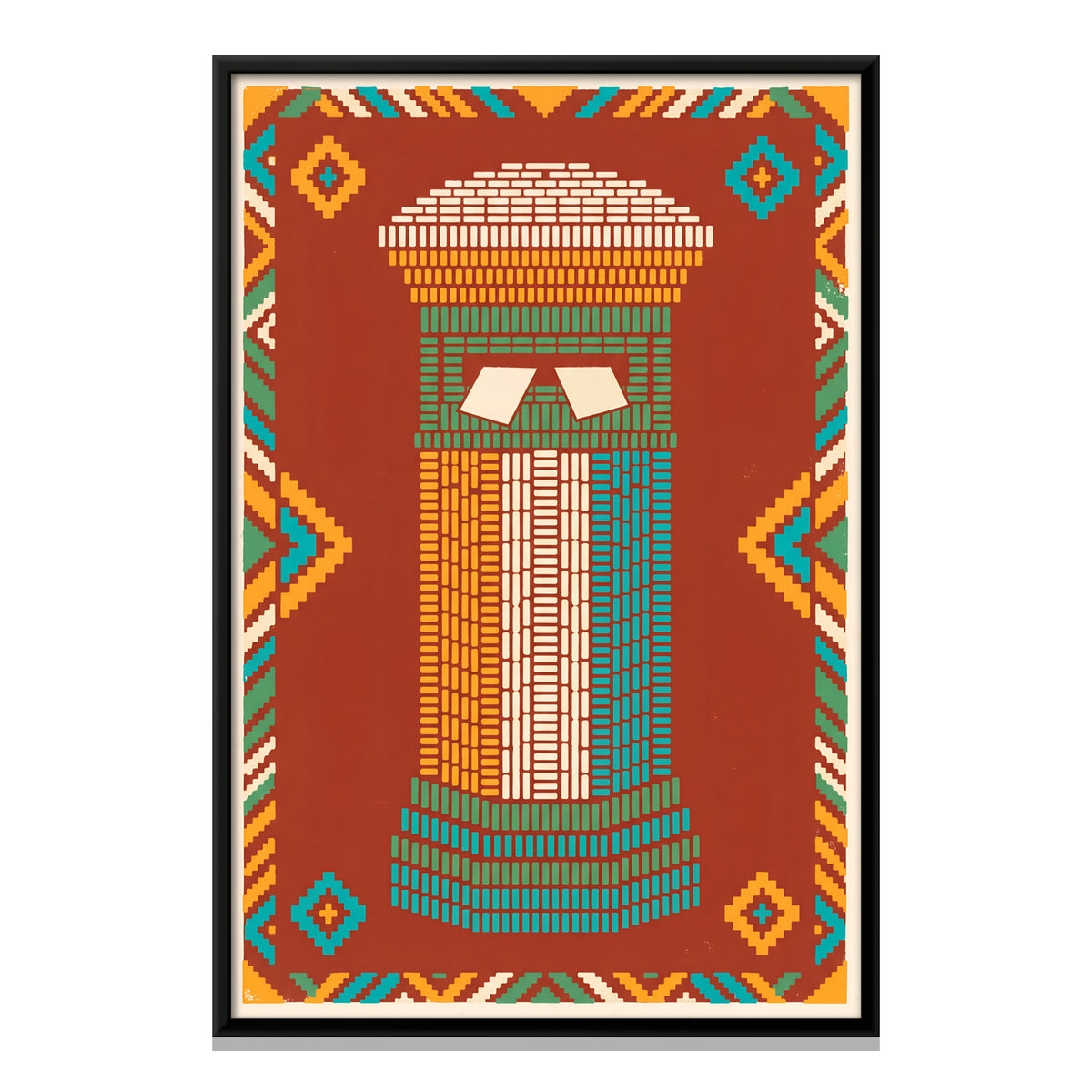 Pillar Postbox - framed canvas print, front view