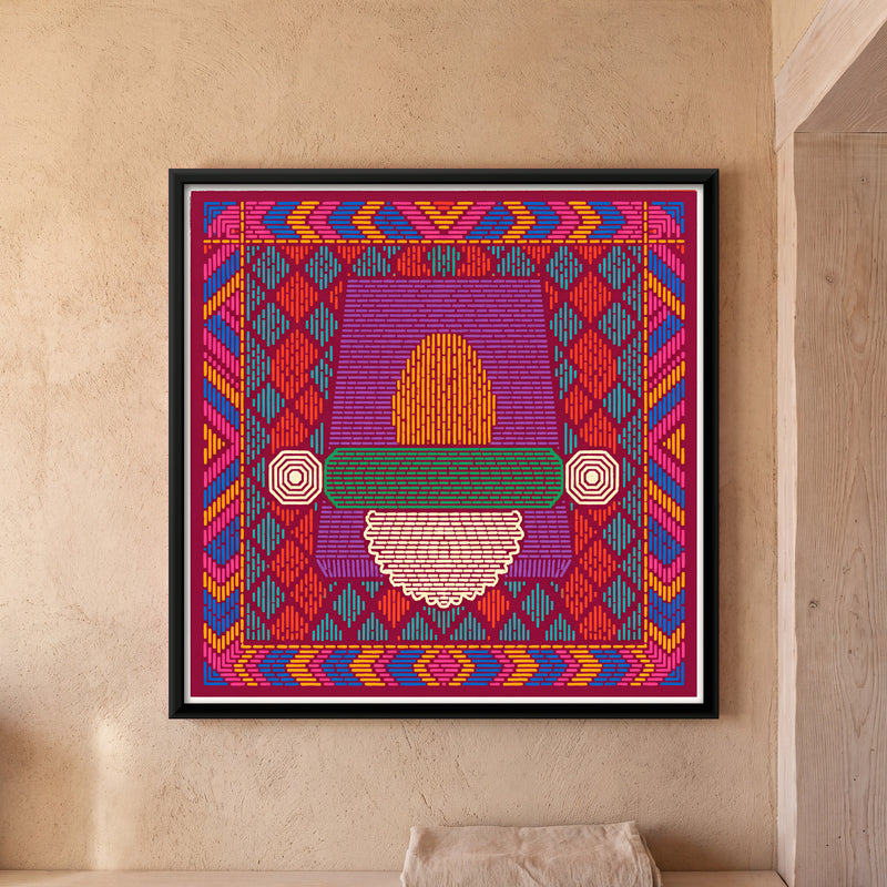 Sil Batta Grinding Stone - framed canvas art hung on a wall
