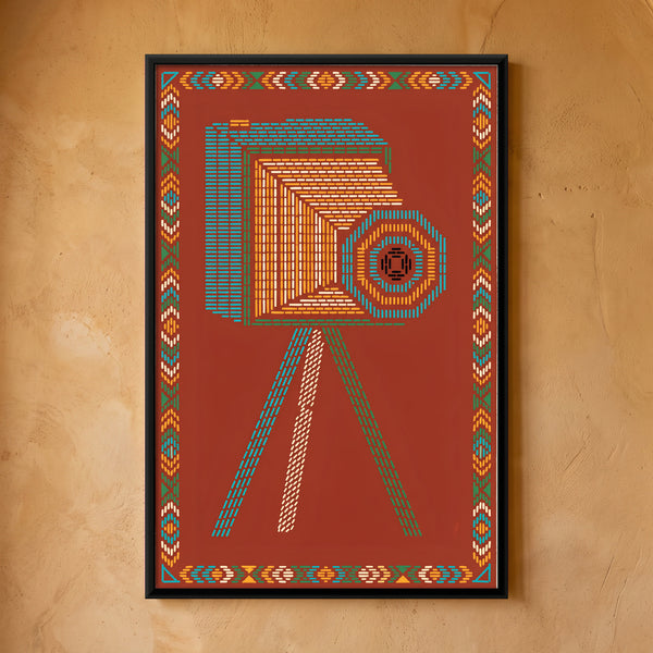 Bellows Camera on a Tripod in Crimson, 3:2