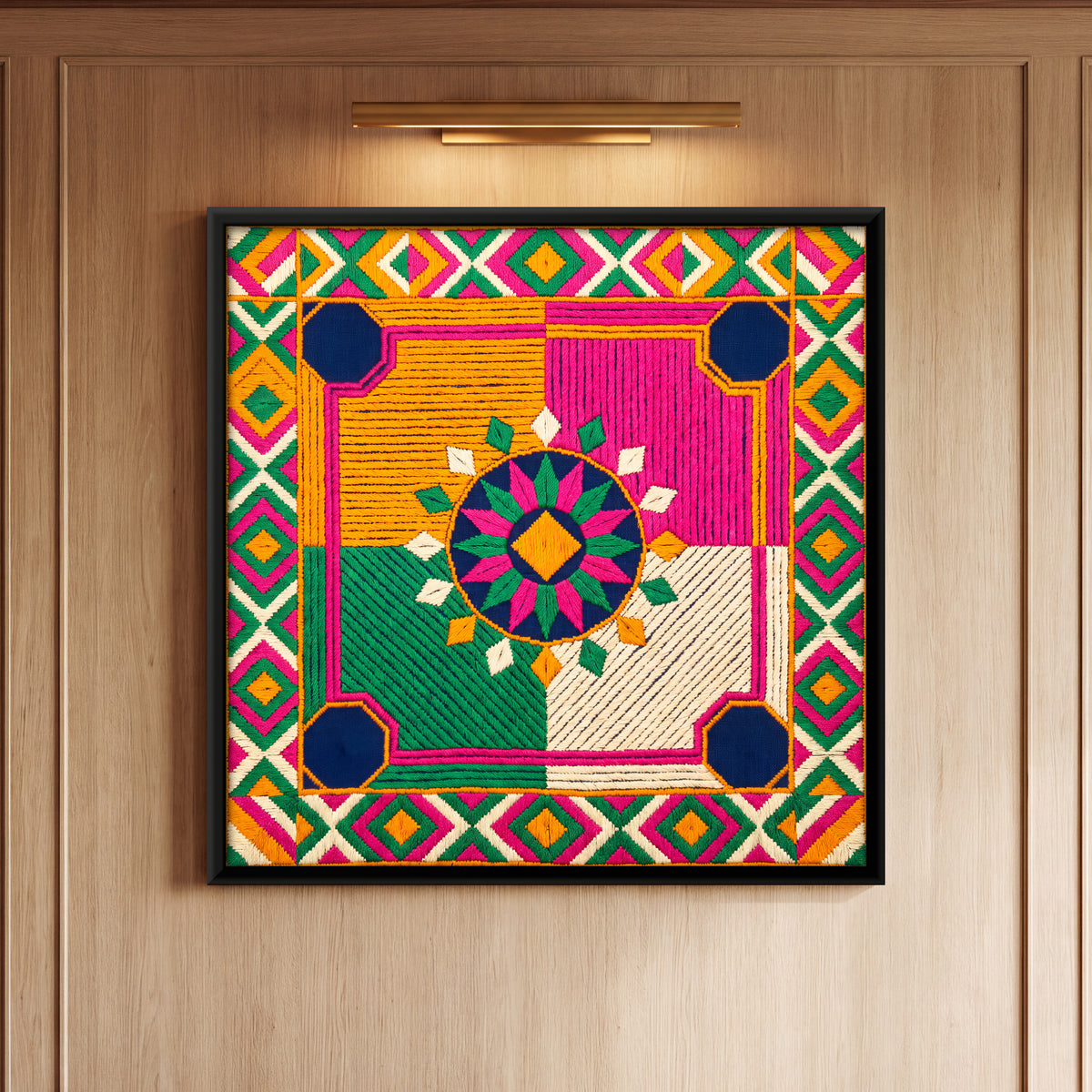 Carrom Board - framed canvas art hung on a wall