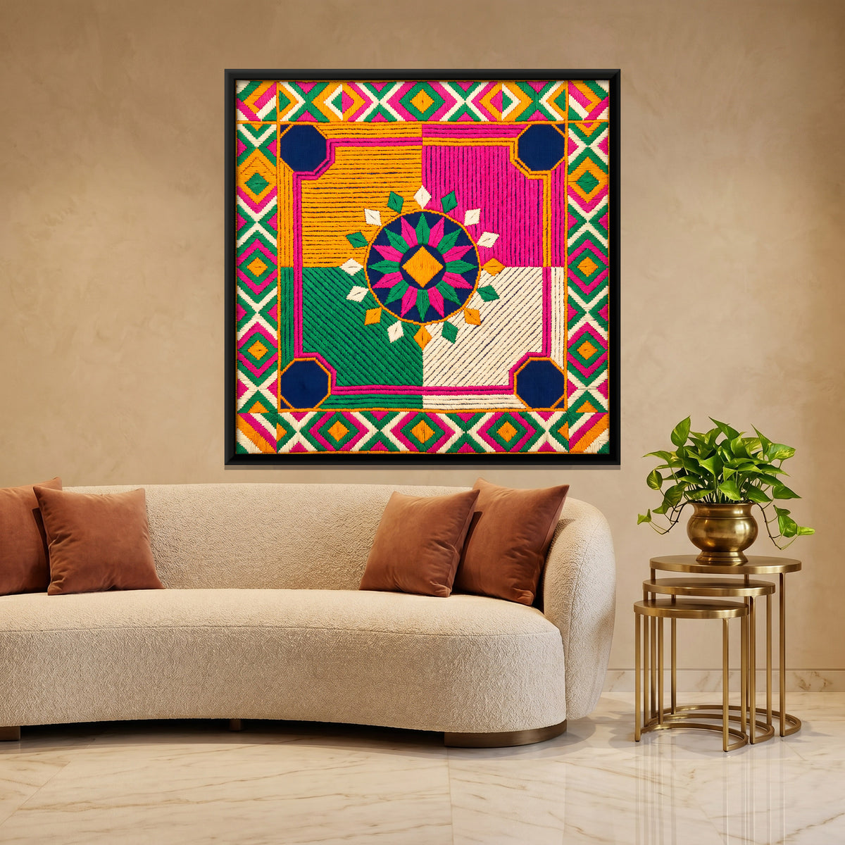 Carrom Board - canvas art shown in a second room setting