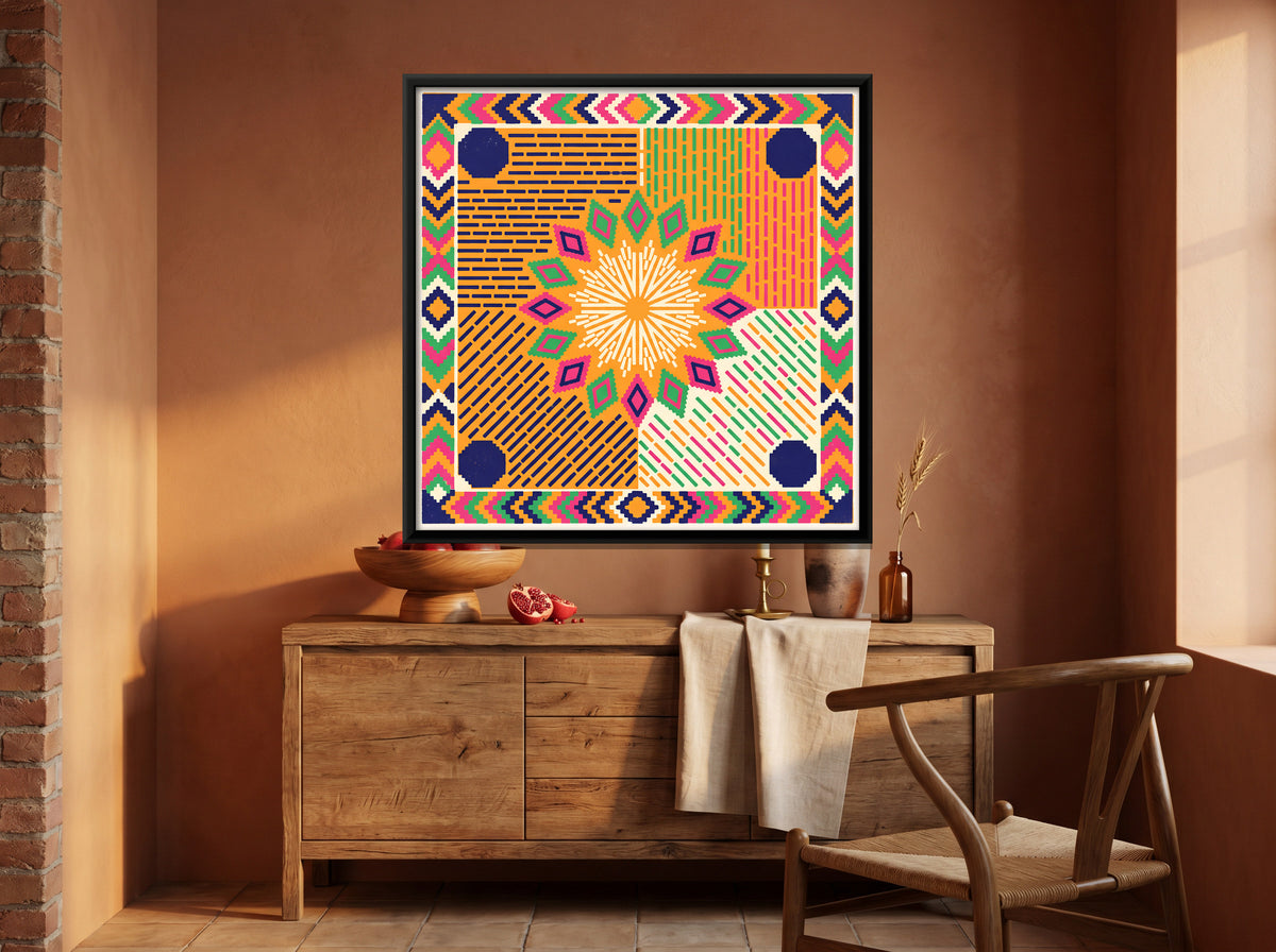 Carrom Board - canvas art shown in a styled room