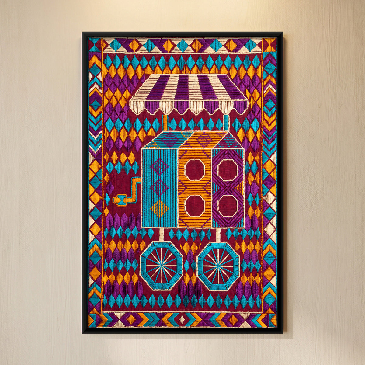 Bioscope Cart - framed canvas art hung on a wall
