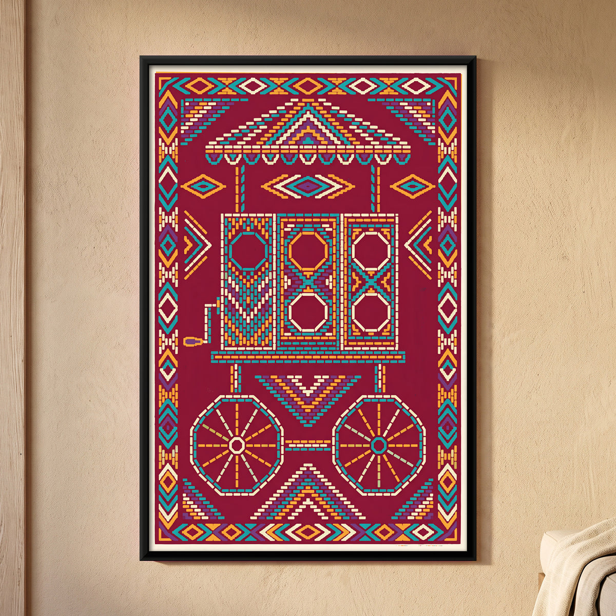 Bioscope Cart - framed canvas art hung on a wall