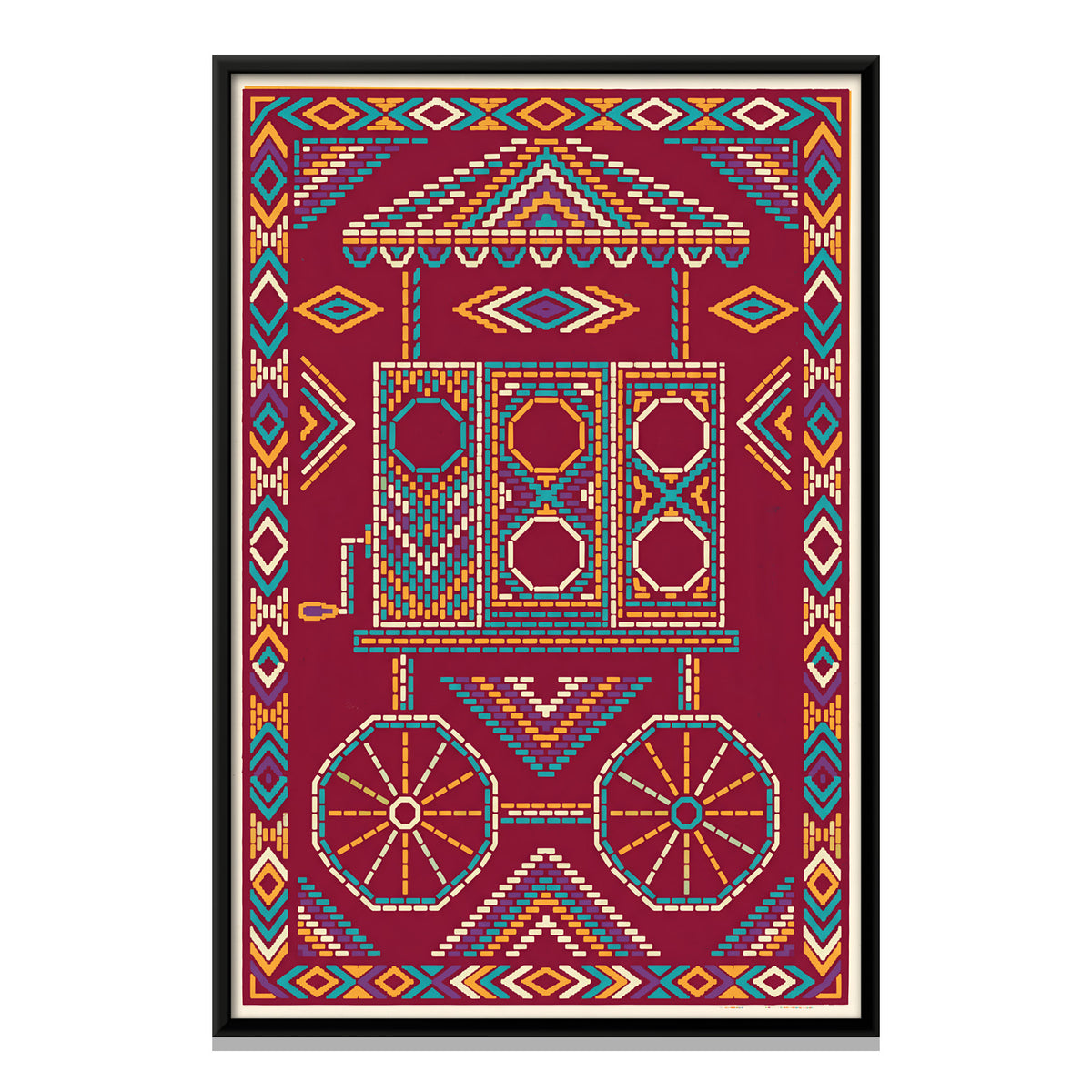 Bioscope Cart - framed canvas print, front view