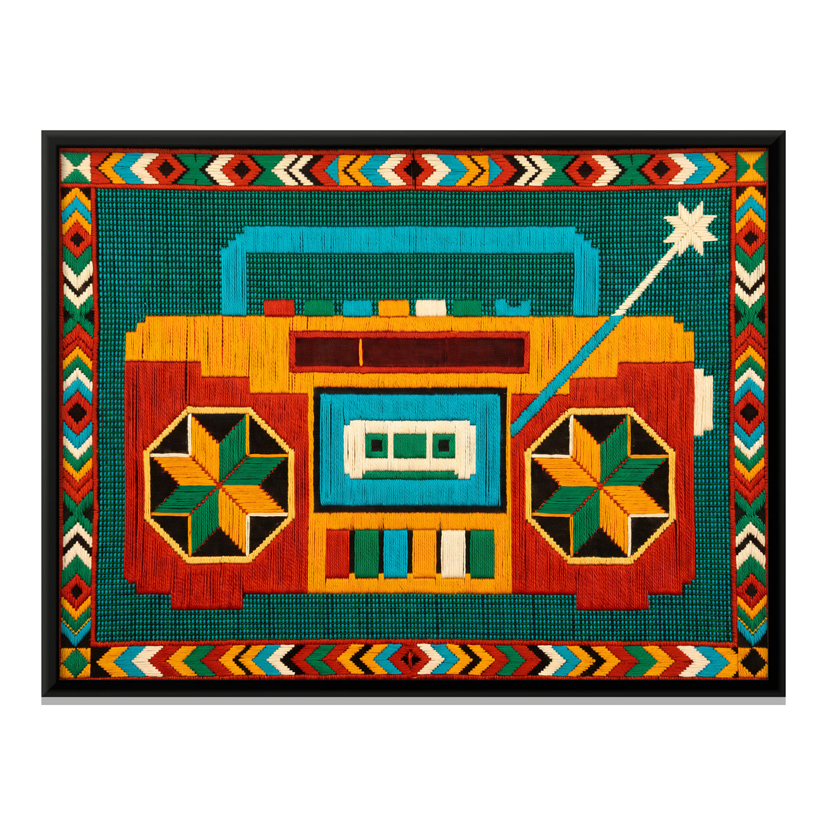 Radio Cassette Player - framed canvas print, front view