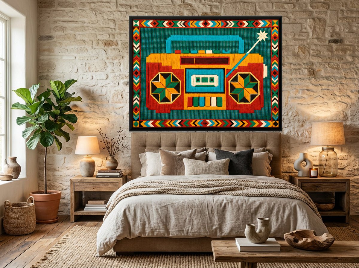 Radio Cassette Player - canvas art shown in a second room setting