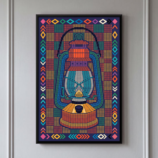 Hurricane Lantern in Indigo, 3:2