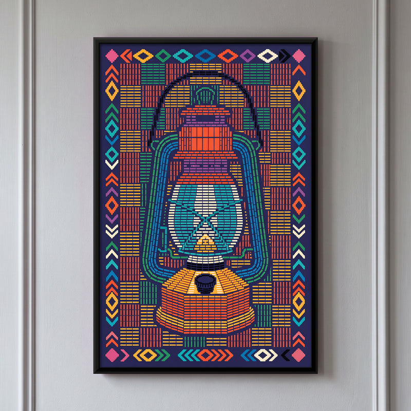 Pressure Lantern - framed canvas art hung on a wall