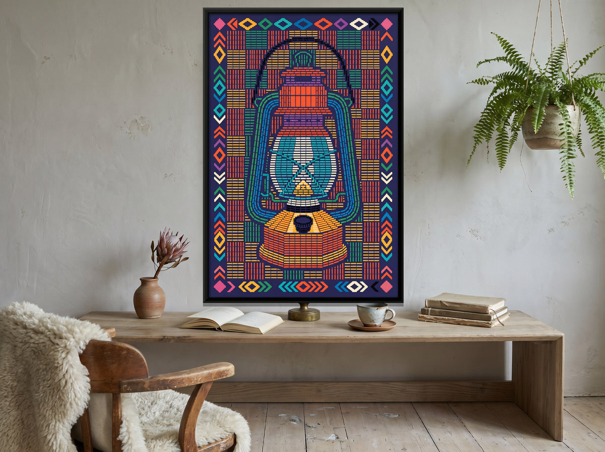 Pressure Lantern - canvas art shown in a second room setting