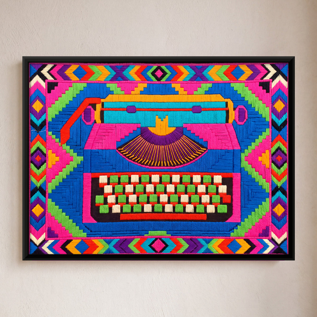 Manual Typewriter - framed canvas art hung on a wall