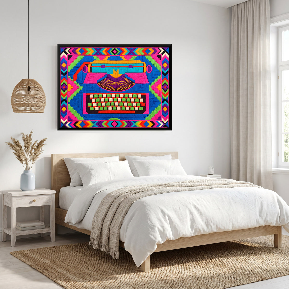 Manual Typewriter - canvas art shown in a second room setting