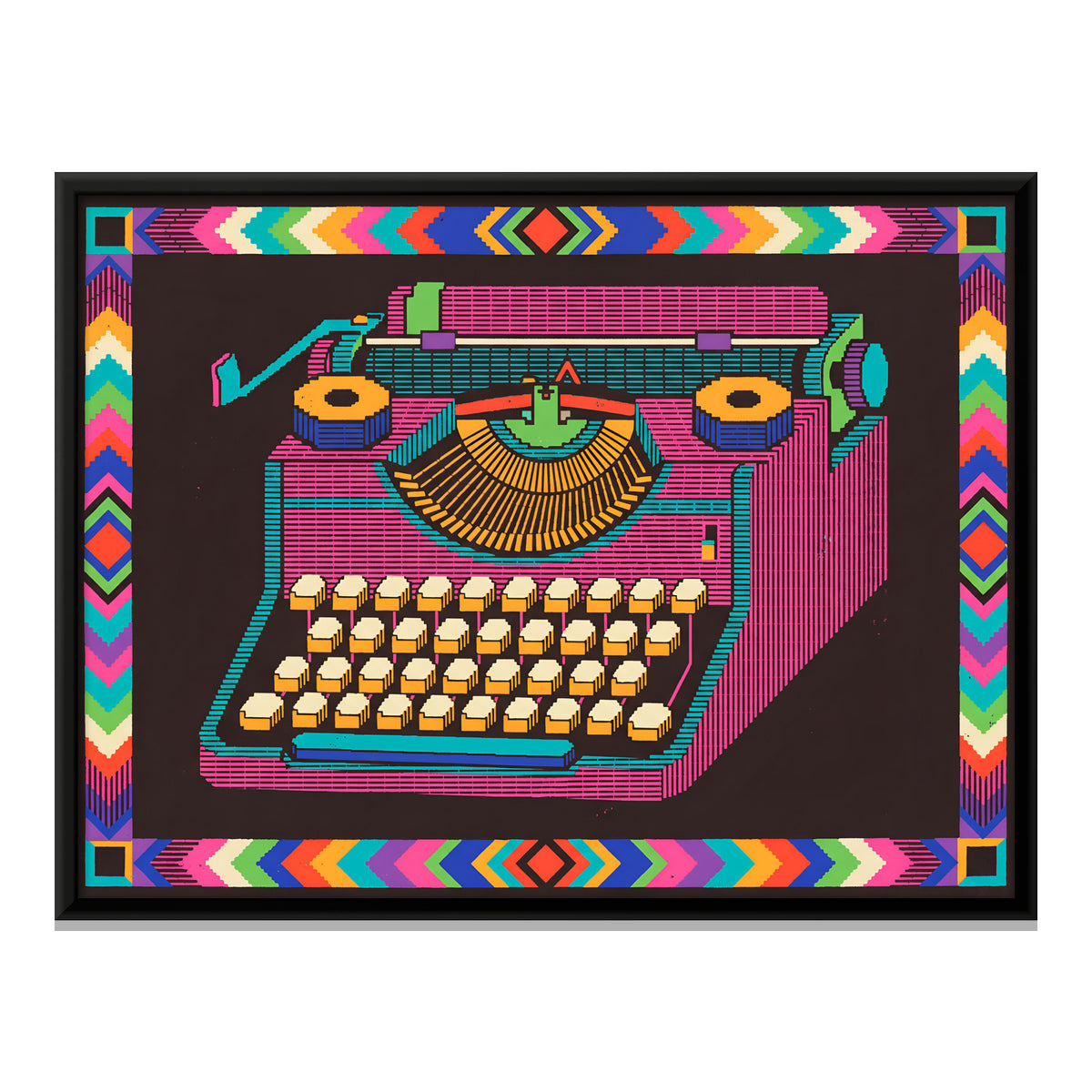 Manual Typewriter - framed canvas print, front view