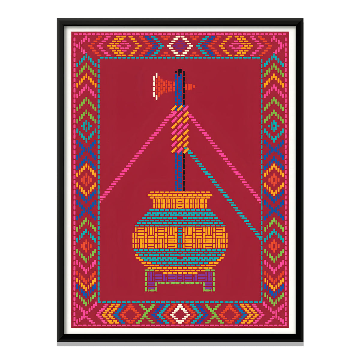 Butter Churn - framed canvas print, front view