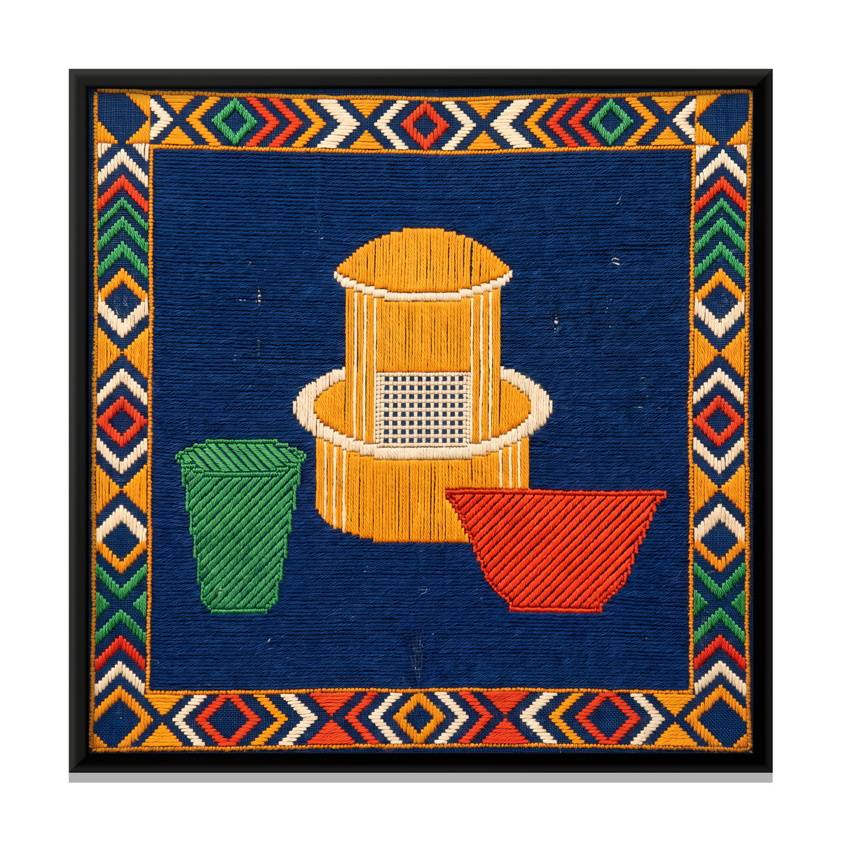 Filter Coffee Set - framed canvas print, front view