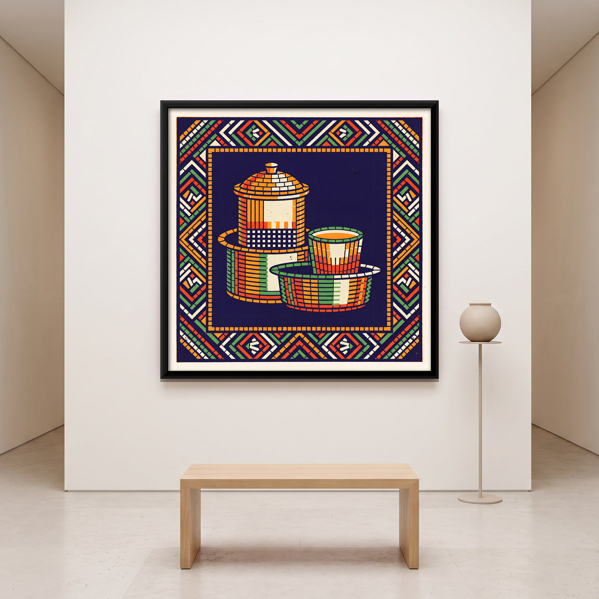 Filter Coffee Set - canvas art shown in a second room setting