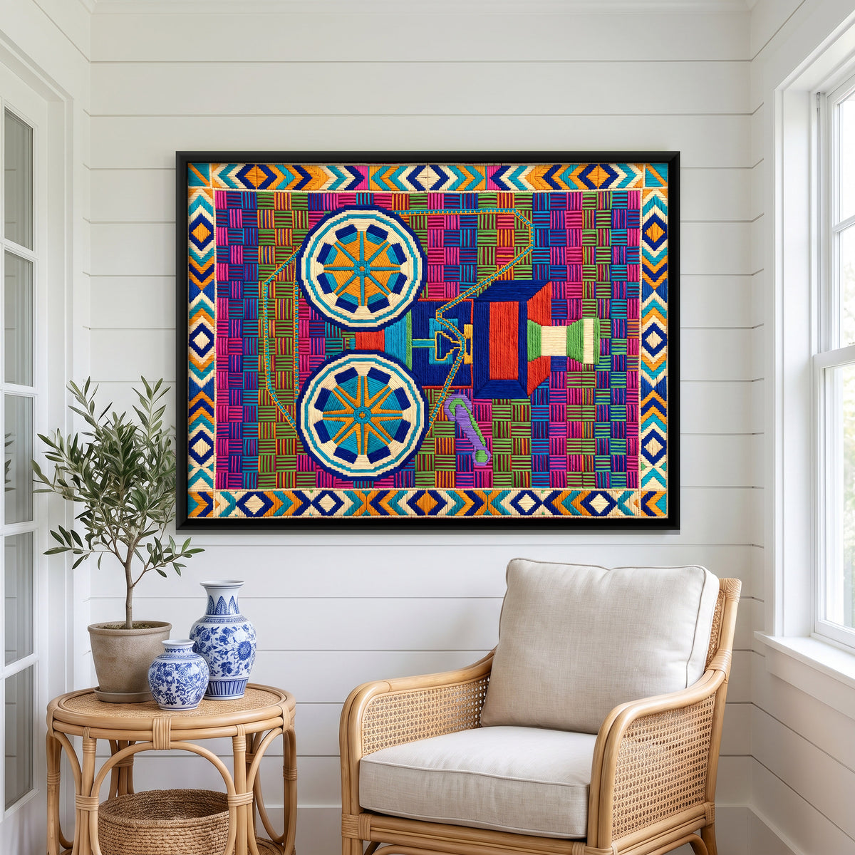 Film Projector - canvas art shown in a styled room