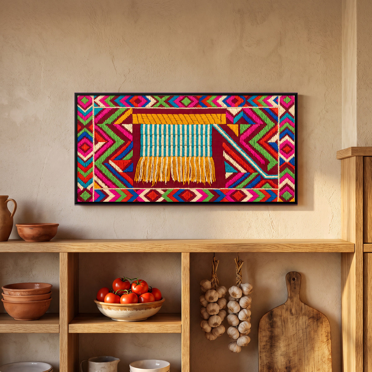 Hand-Pulled Ceiling Fan - canvas art shown in a styled room