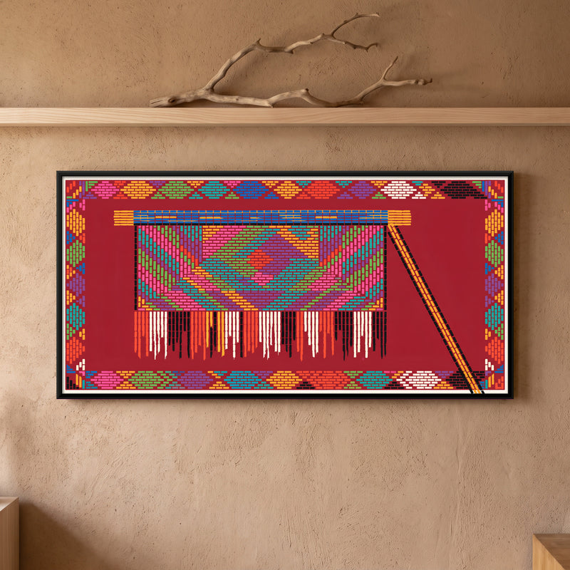 Hanging Cloth Punkah - framed canvas art hung on a wall