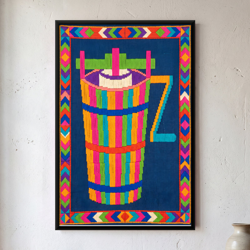 Kulfi Churn - framed canvas art hung on a wall
