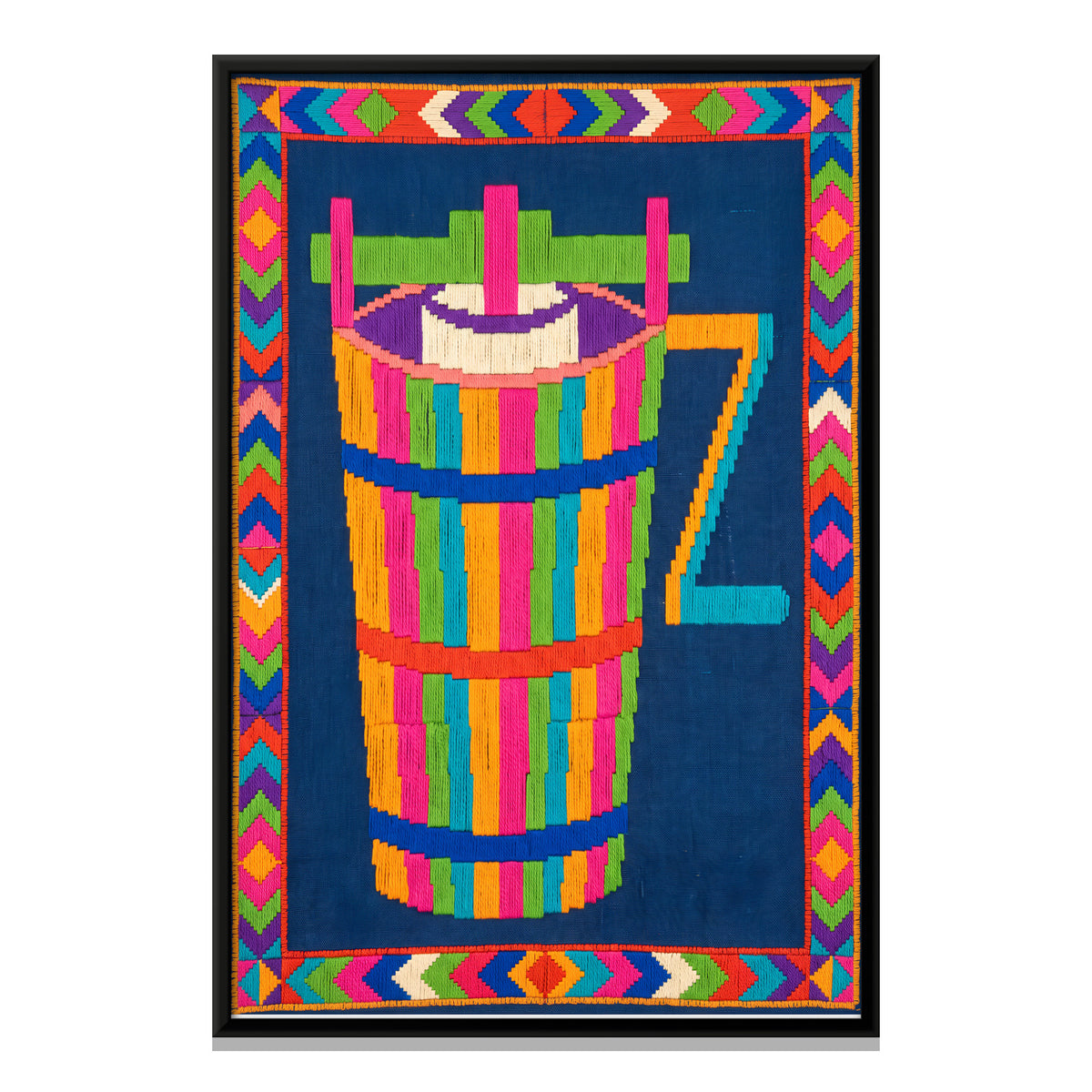 Kulfi Churn - framed canvas print, front view