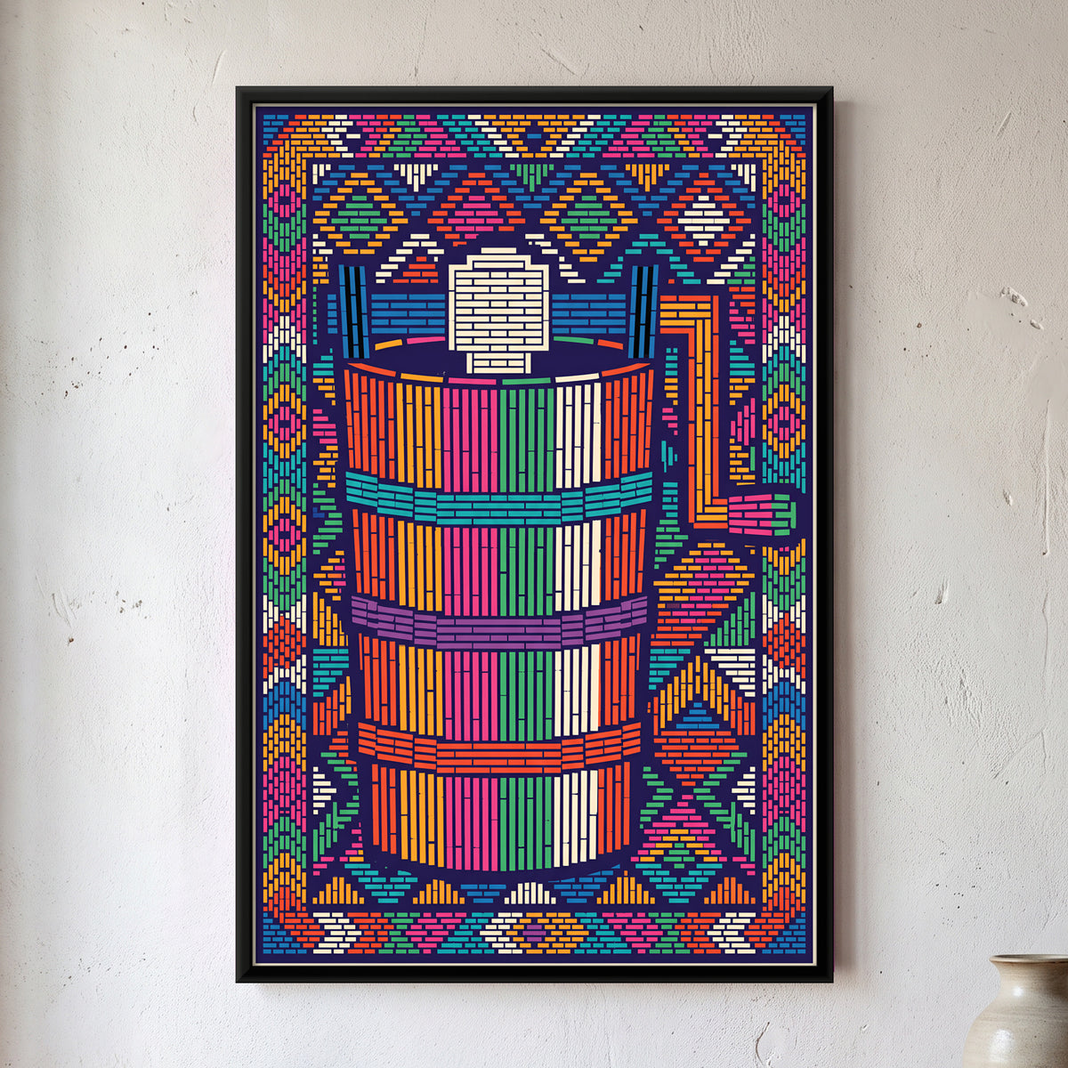 Kulfi Churn - framed canvas art hung on a wall