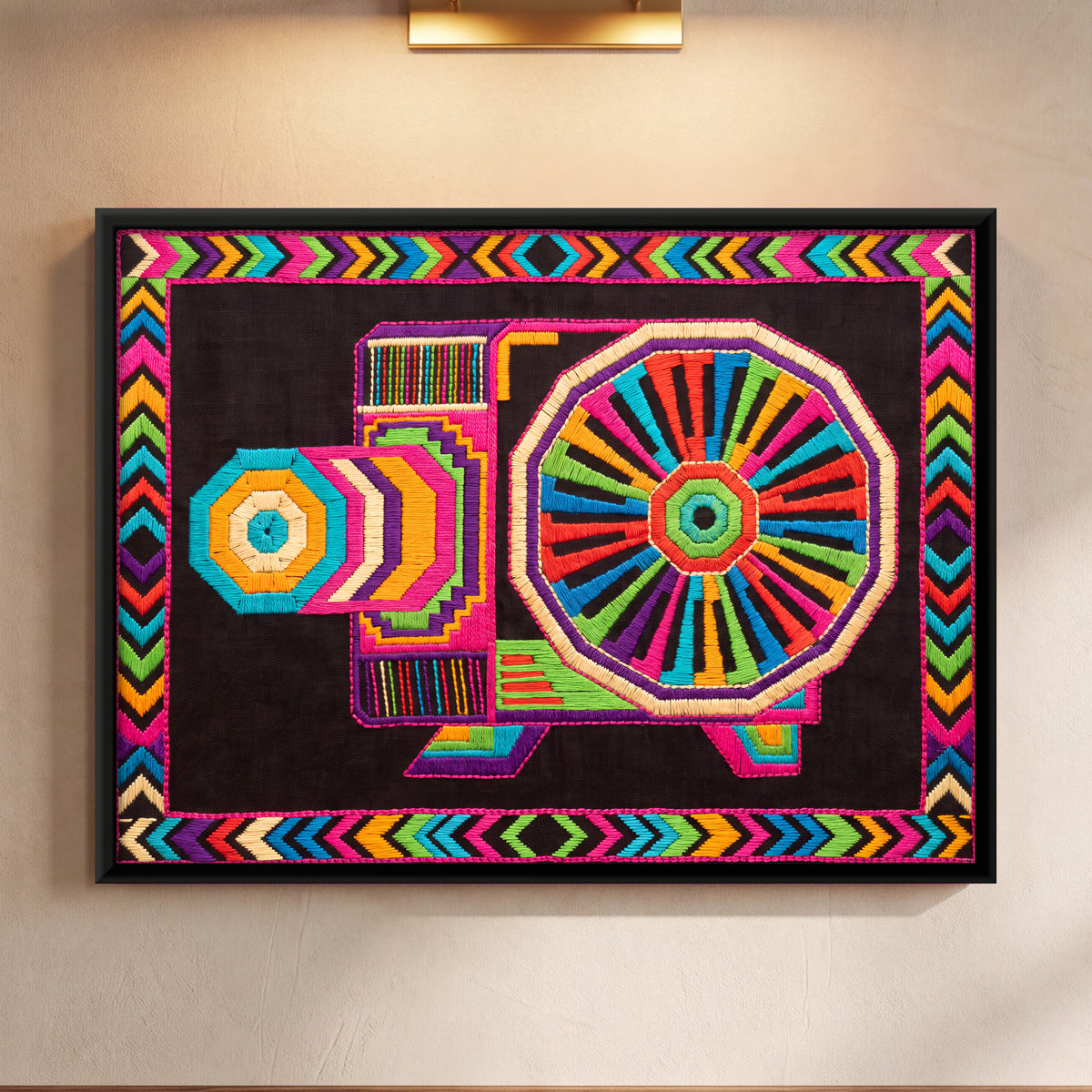 Film Projector - framed canvas art hung on a wall