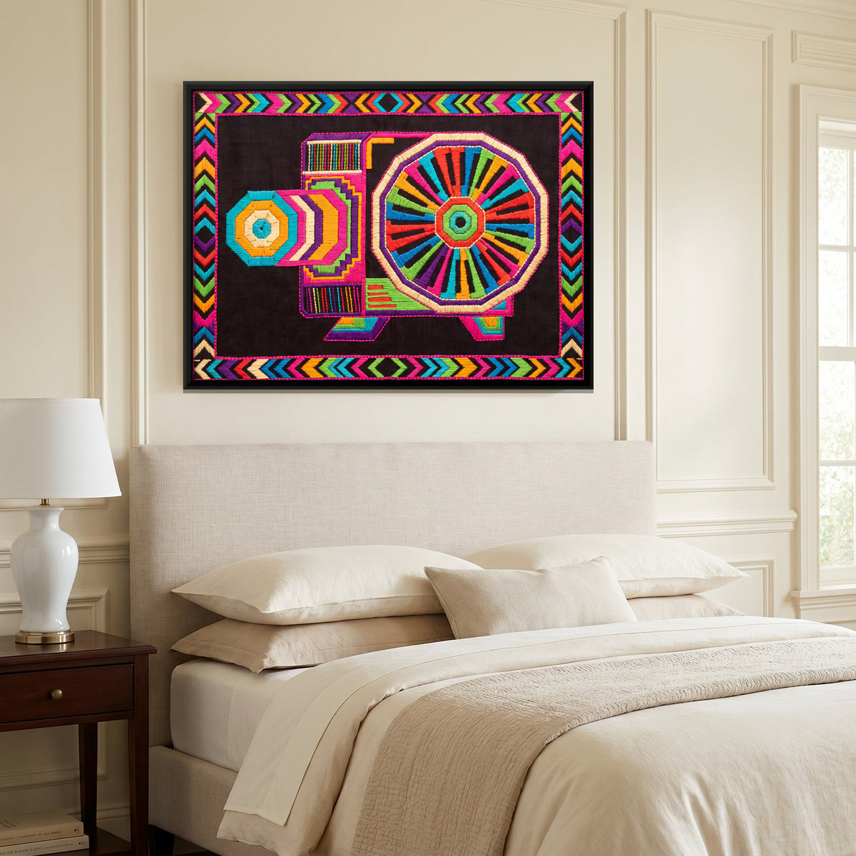 Film Projector - canvas art shown in a second room setting