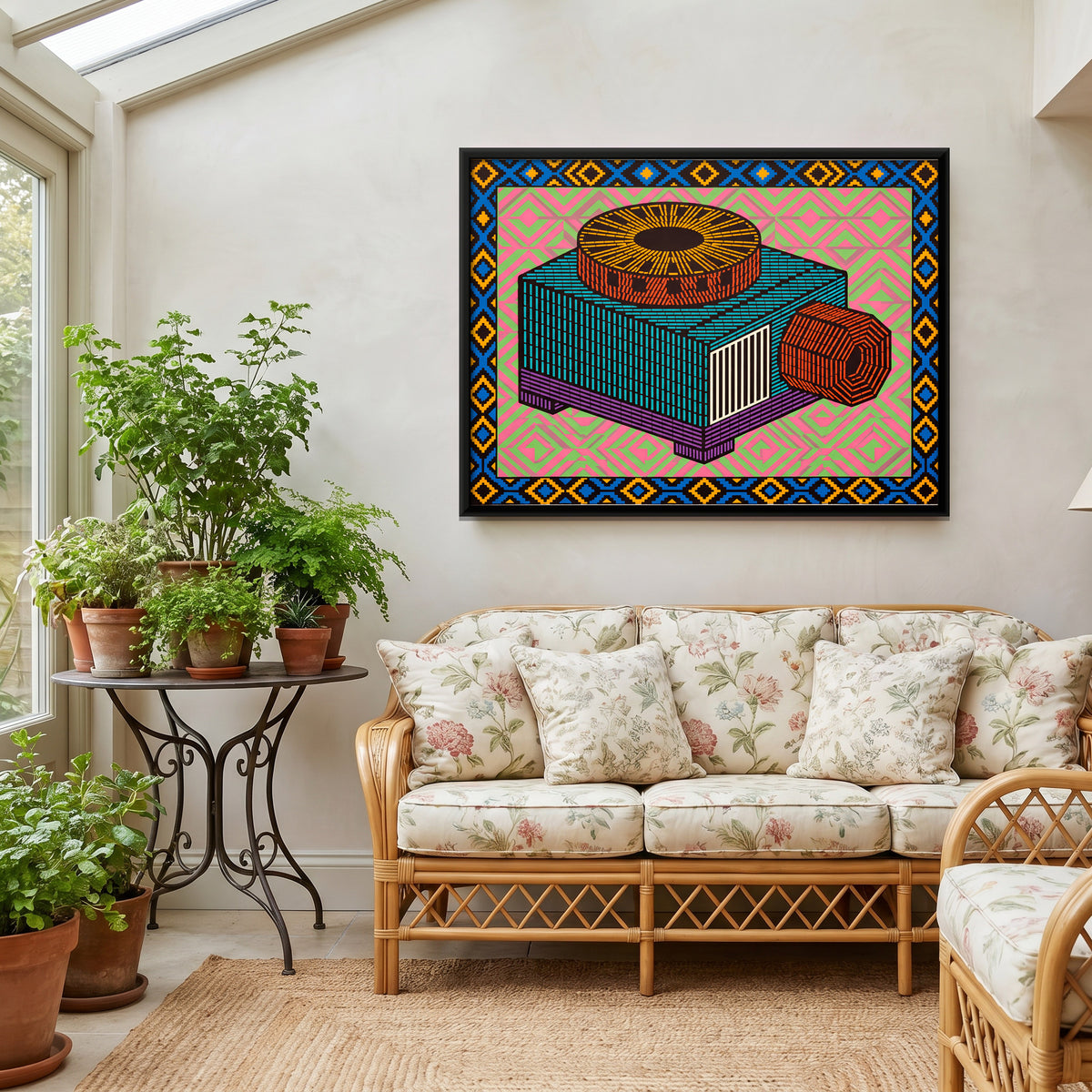 Slide Projector - canvas art shown in a second room setting