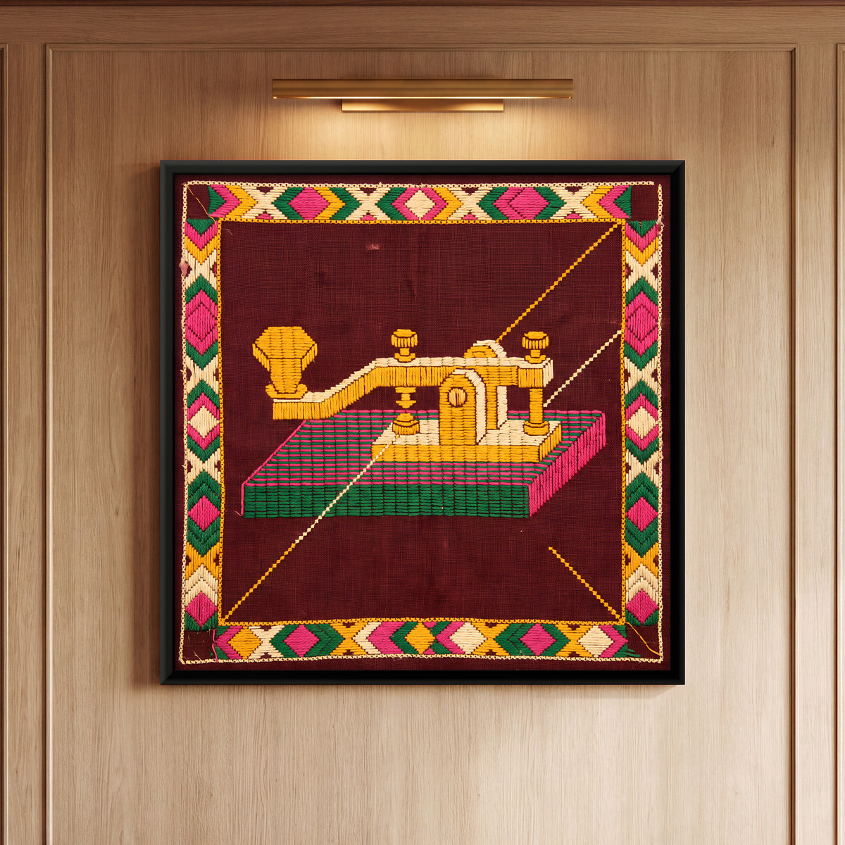 Telegraph Key - framed canvas art hung on a wall