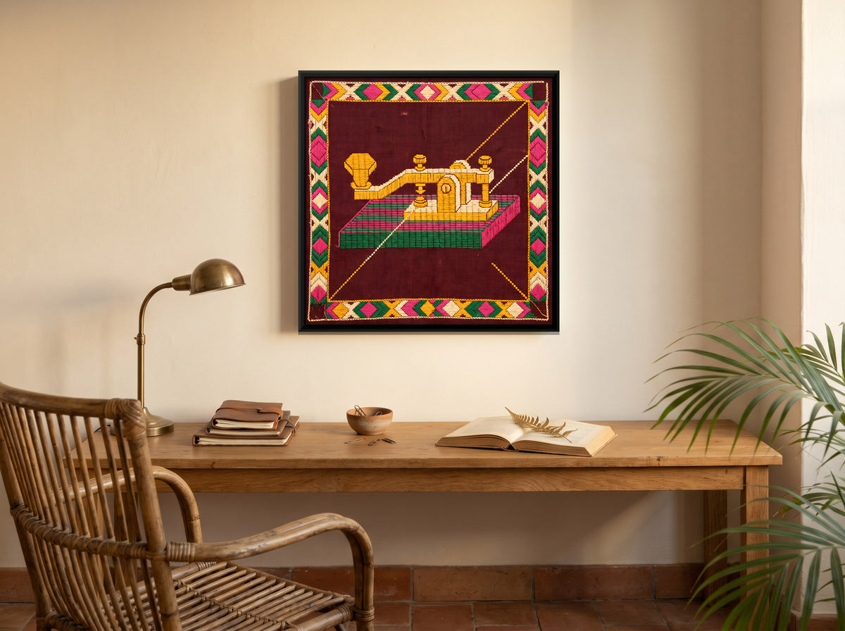 Telegraph Key - canvas art shown in a second room setting