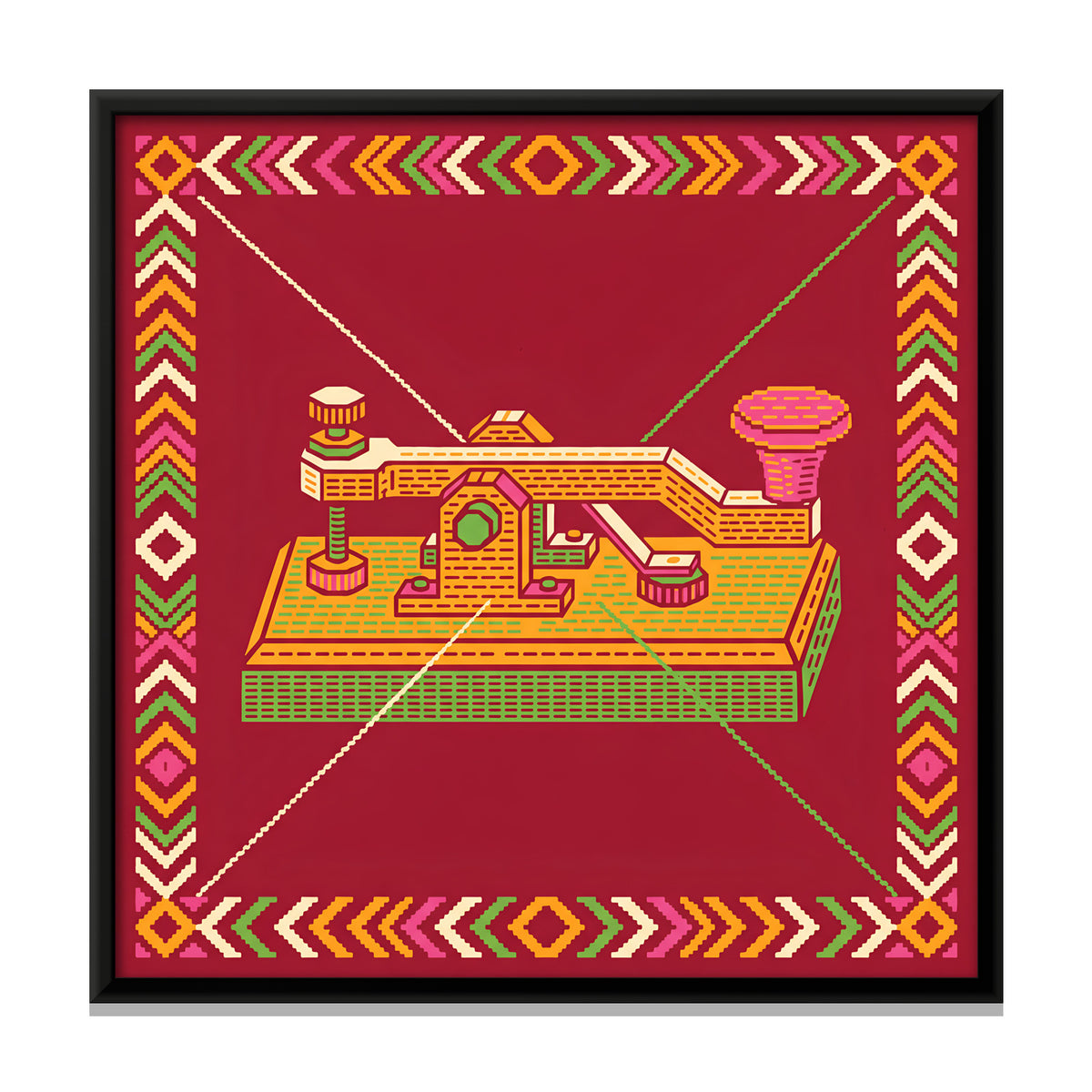 Telegraph Key - framed canvas print, front view
