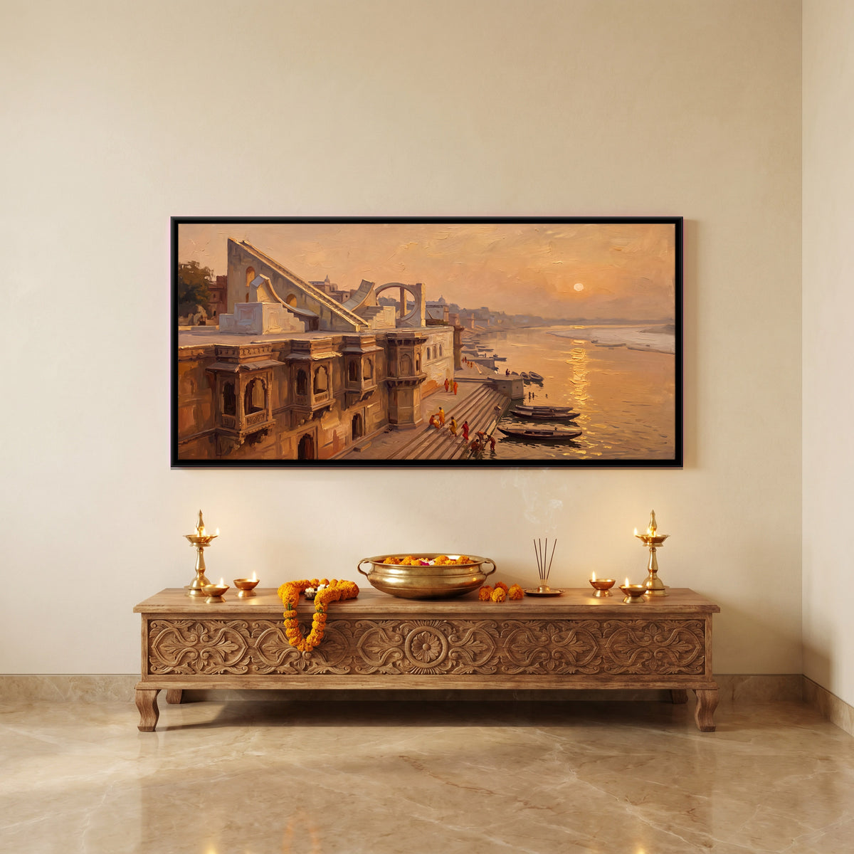 Observatory Above the Ghats - canvas art shown in a second room setting