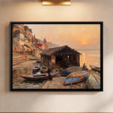 Timber Boat Shed with Boats on the Ghats