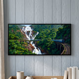 Train Crossing the Waterfall Bridge