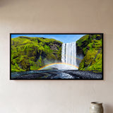 Waterfall with a Double Rainbow