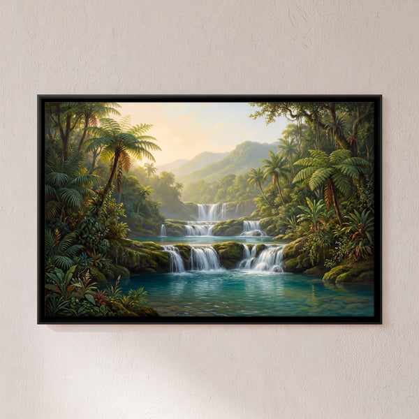 Tiered Waterfall in a Tropical Valley