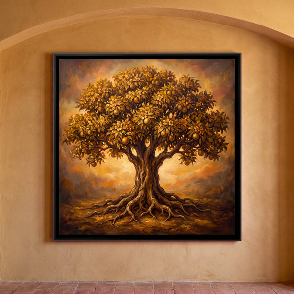 Golden Tree of Life with Fruit and Blossoms