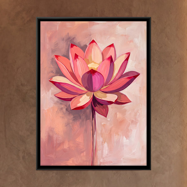 Pink Lotus on Blush Background in Sand