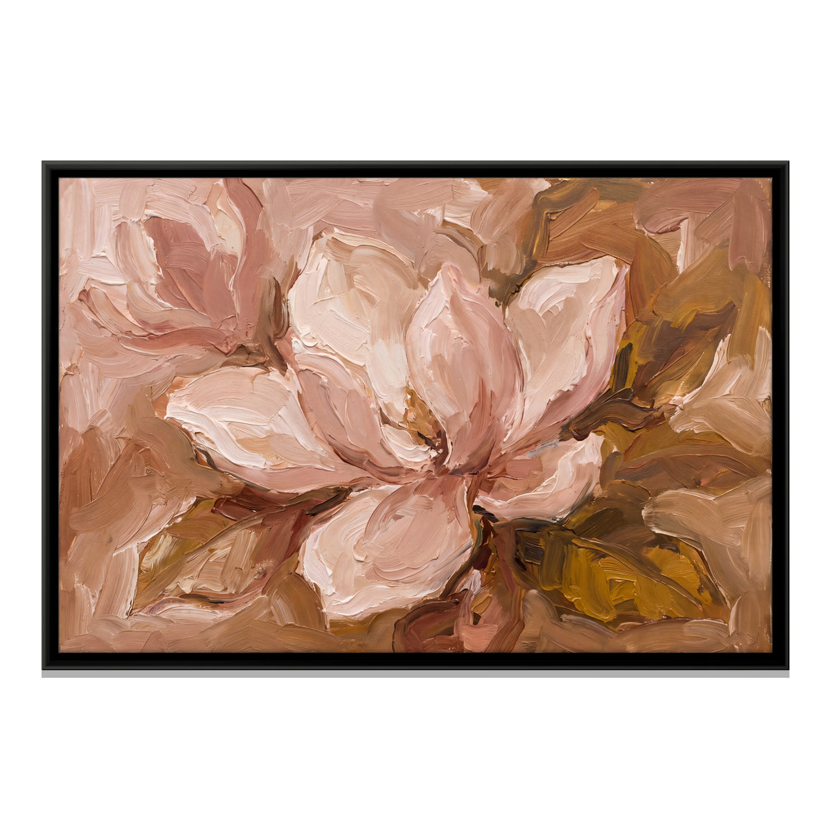 Single Magnolia Bloom - framed canvas print, front view