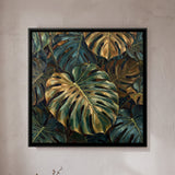 Monstera Leaves with Gold Accents