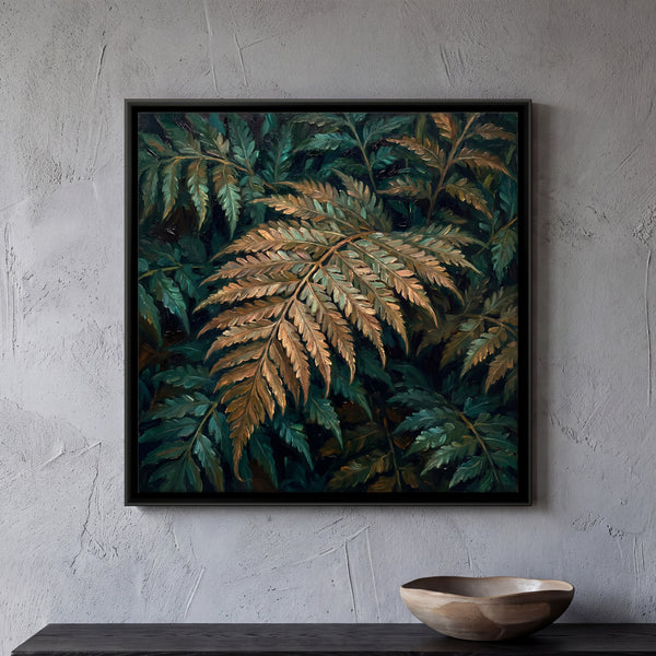 Fern Fronds with a Central Golden Frond