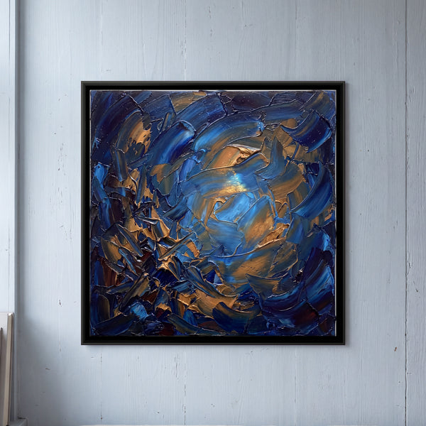 Blue and Copper Textured Burst