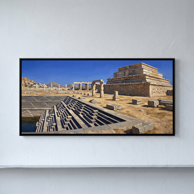 Royal Stepped Tank and Great Platform - framed canvas art hung on a wall